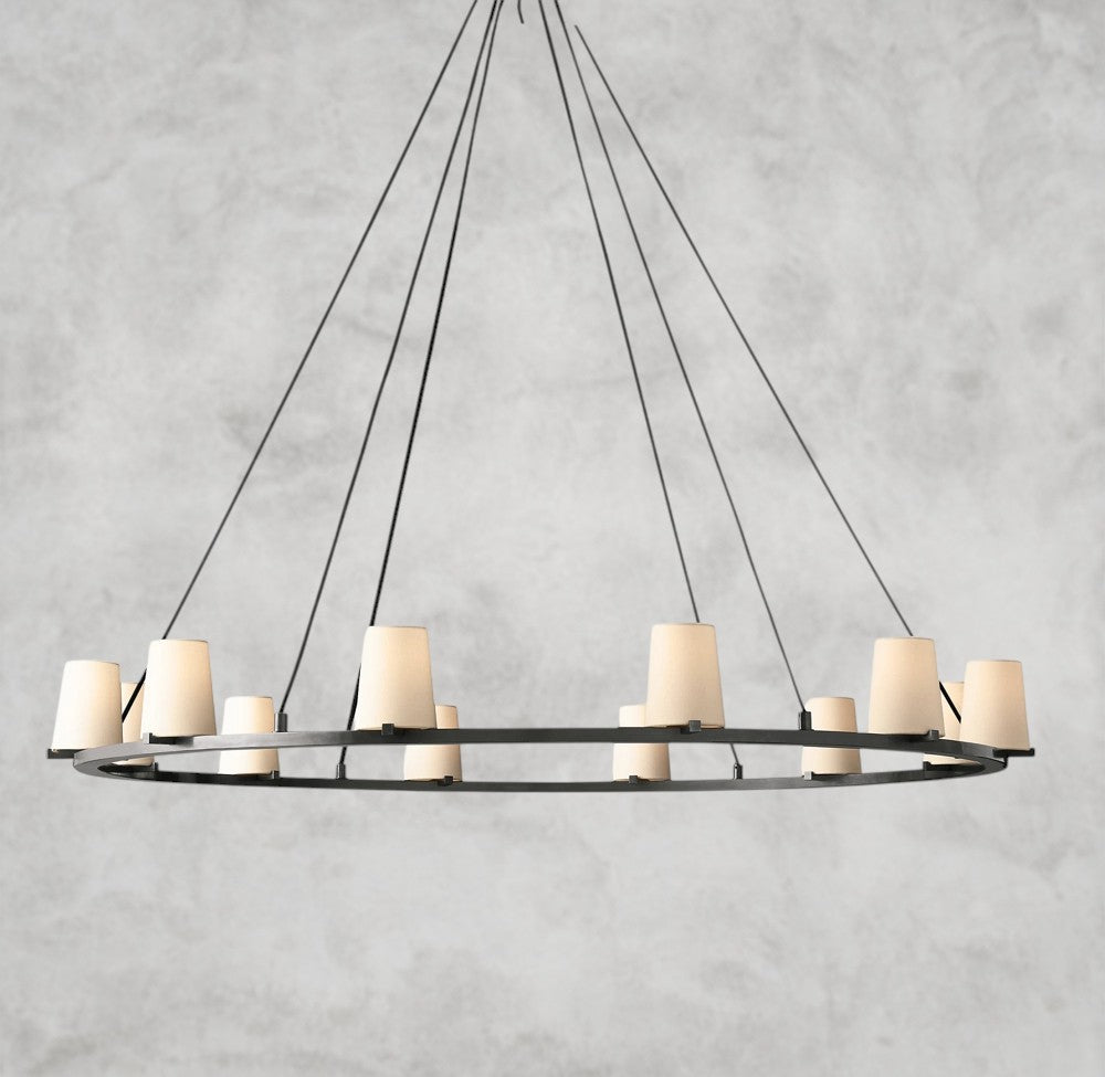 Pauillac Fabric Shade Round Chandelier 36", 48", 60"